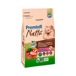 RAÇÃO PREMIER NATTU FRANGO, MANDIOCA, LINHAÇA E CRANBERRY 2.5kg