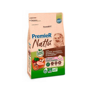 RAÇÃO PREMIER NATTU FRANGO, MANDIOCA, LINHAÇA E CRANBERRY 1kg