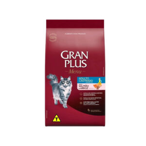 RAÇÃO GRAN PLUS MENU SALMÃO E ARROZ ADULTO CASTRADO 3KG