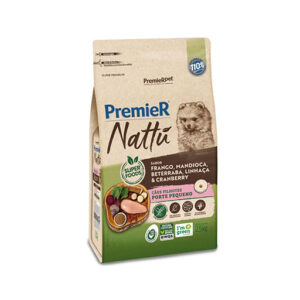 RAÇÃO PREMIER NATTU FRANGO, MANDIOCA, BETERRABA & CRANBERRY 2,5KG