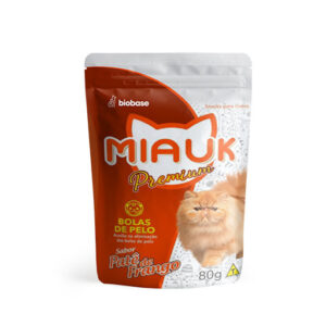 MIAUK PREMIUM BOLAS DE PELO PATÊ DE FRANGO 80G